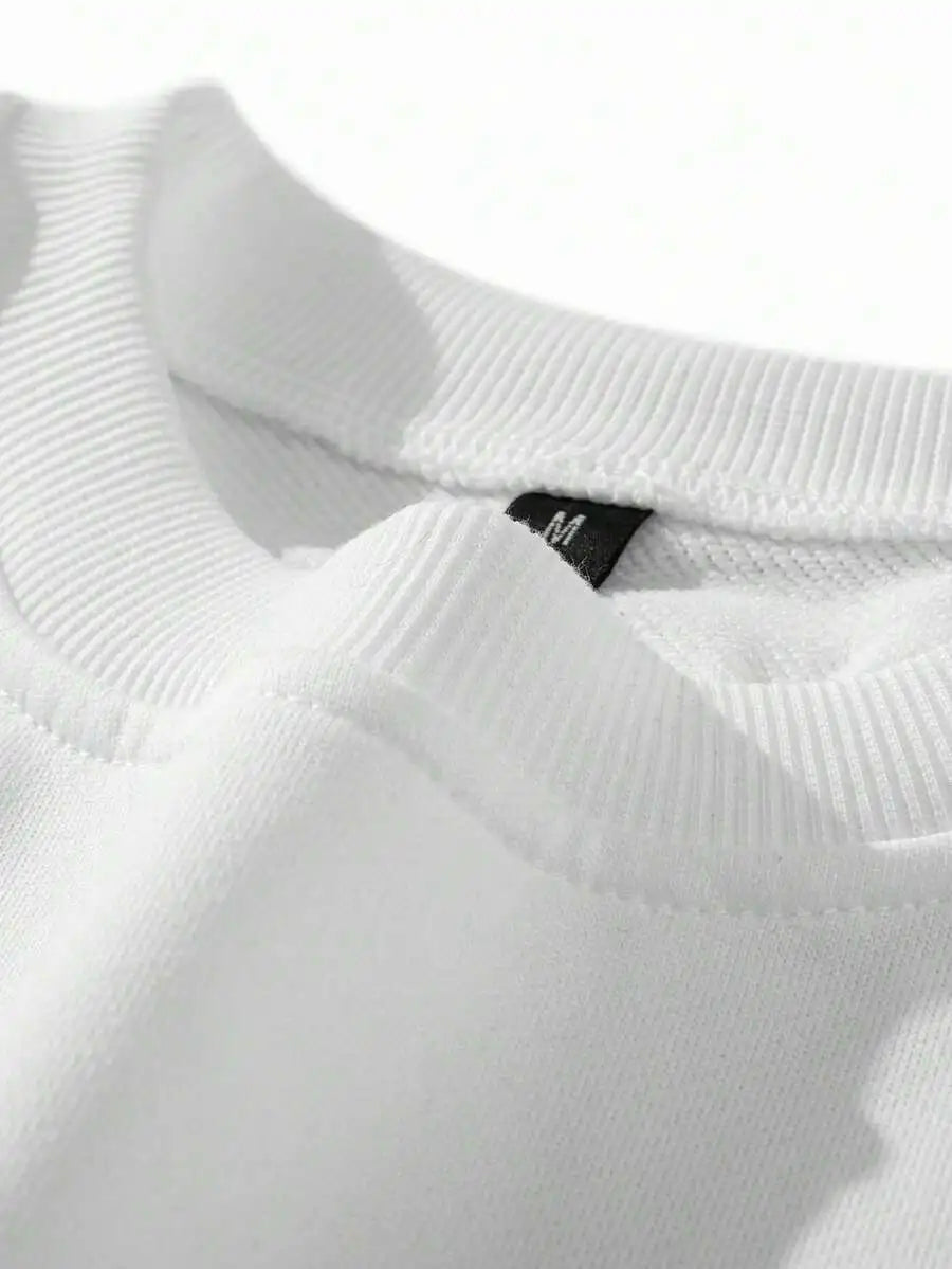 Men's Solid Drop Shoulder Long Sleeve Sweatshirt for Fall Casual Wear