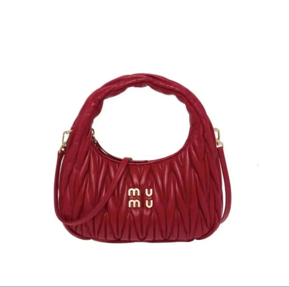 Luxury Womens Miui sa underarm hobo with shoulder strap cleo handbags Genuine Leather clutch tote mens Designer p