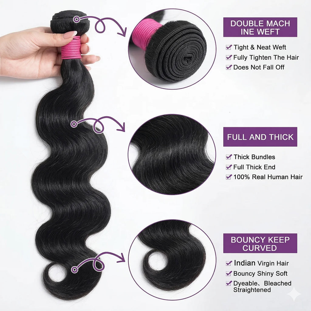 30 36 40 Inch 16A Body Wave Bundles Human Hair Brazilian Black Virgin Weave Hair Unprocessed Raw Hair Bundles Extensions Deals