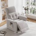 Power Recliner Chair with Heated and Massage, Adjustable Soft Fabric Reclining Chair for Adults, Theater Seating Single Sofa