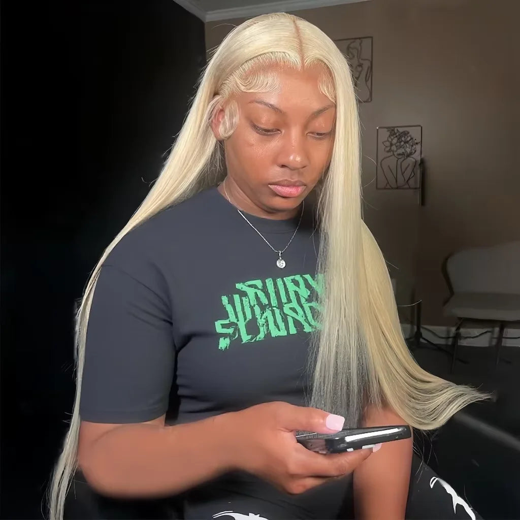 40 50 Inch Blonde 613 Hd Lace Frontal Wig 13x6 Straight Human Hair Wigs Brazilian Colored Lace Front 100% Human Hair For Women