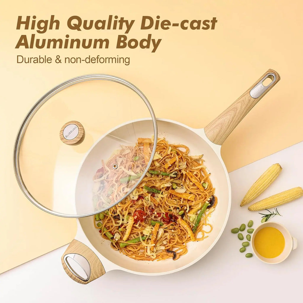 26-Piece Ceramic Nonstick Cookware Set, Induction Compatible Pots and Pans for Healthy Cooking