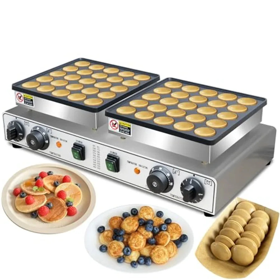 50PCS Mini Pancakes Maker Machine 110V Electric Commercial Dutch Pancake Maker Non-stick Small Hotcake Maker Mini Hotcakes Mach