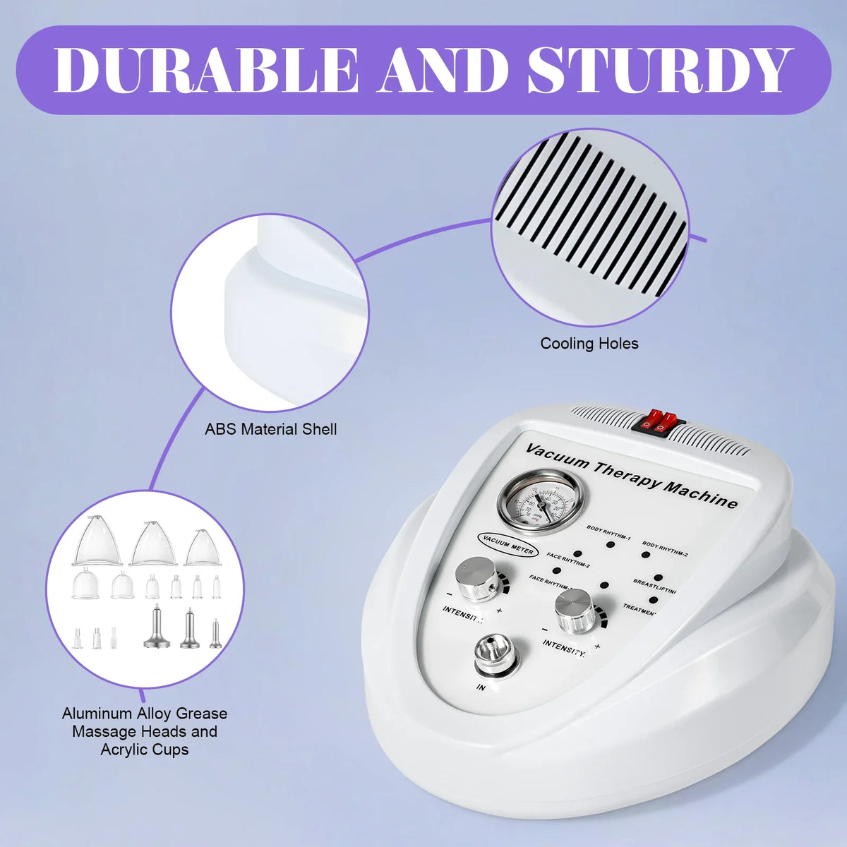 Vacuum Therapy Machine with 24 Pcs Vacuum Cups and 3 Pumps, Body Shaping Spa Skin Machine for Butt, Breast Body Shape Massage