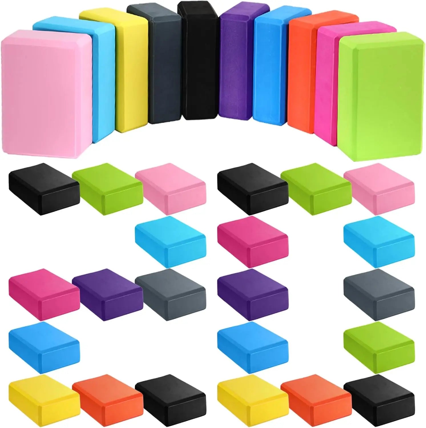 20 Pcs Foam EVA Yoga Blocks Lightweight Yoga Bricks Non Slip Supportive Foam Blocks Yoga Prop Accessories for Yoga, Pilates, Str