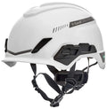 White V-Gard Helmet with Fas-Trac III Ratchet Suspension, Polyethylene Shell for Superior Impact Protection