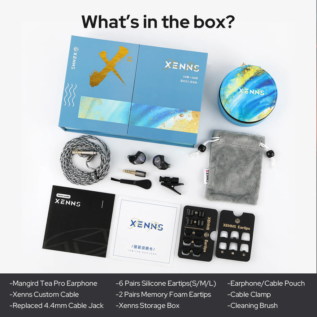 Pre-order Xenns Mangird Tea Pro 2024 Updated 6BA + 2DD Hybrid Higher Performance IEM Hifi Headphones with Xenns Custom Cable