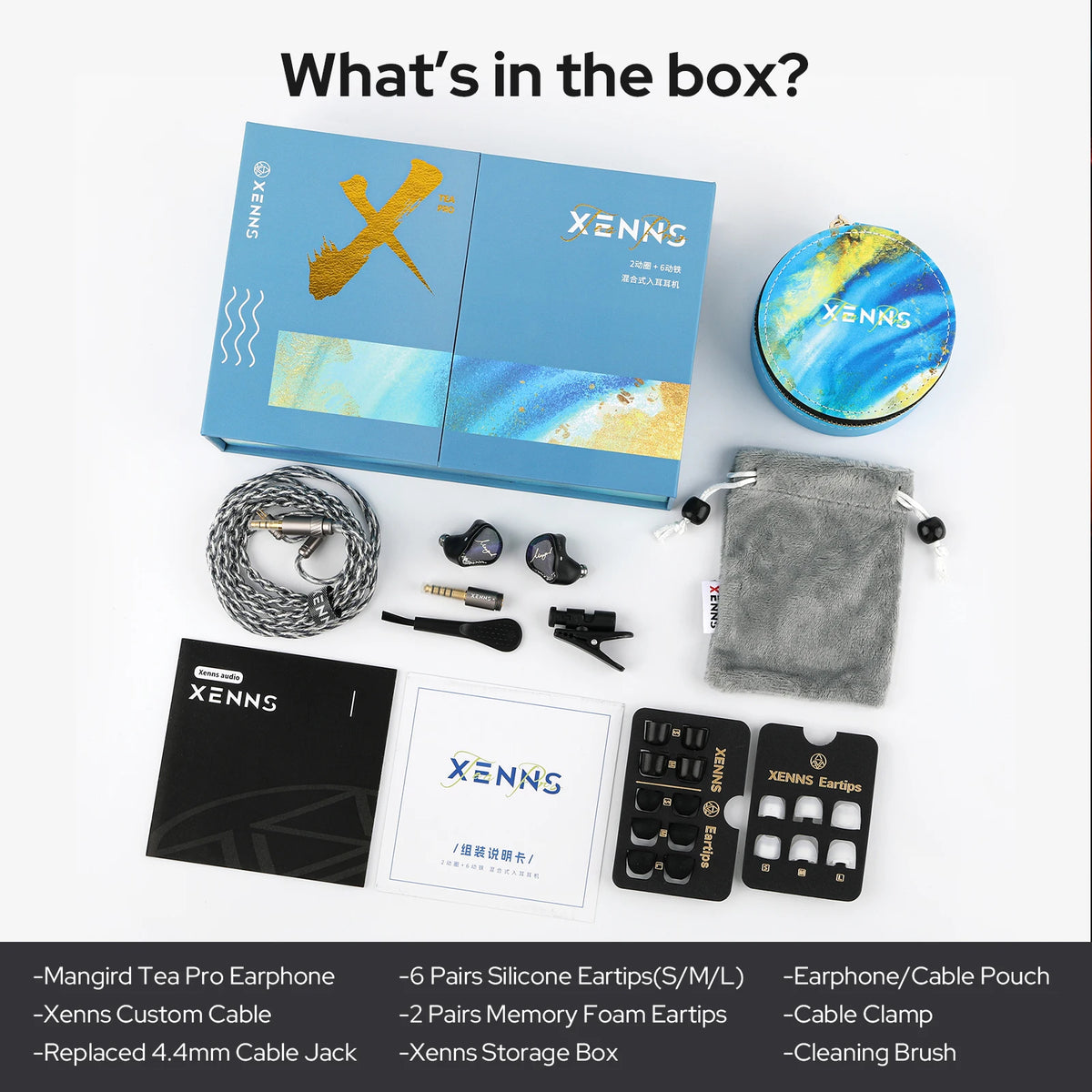Pre-order Xenns Mangird Tea Pro 2024 Updated 6BA + 2DD Hybrid Higher Performance IEM Hifi Headphones with Xenns Custom Cable