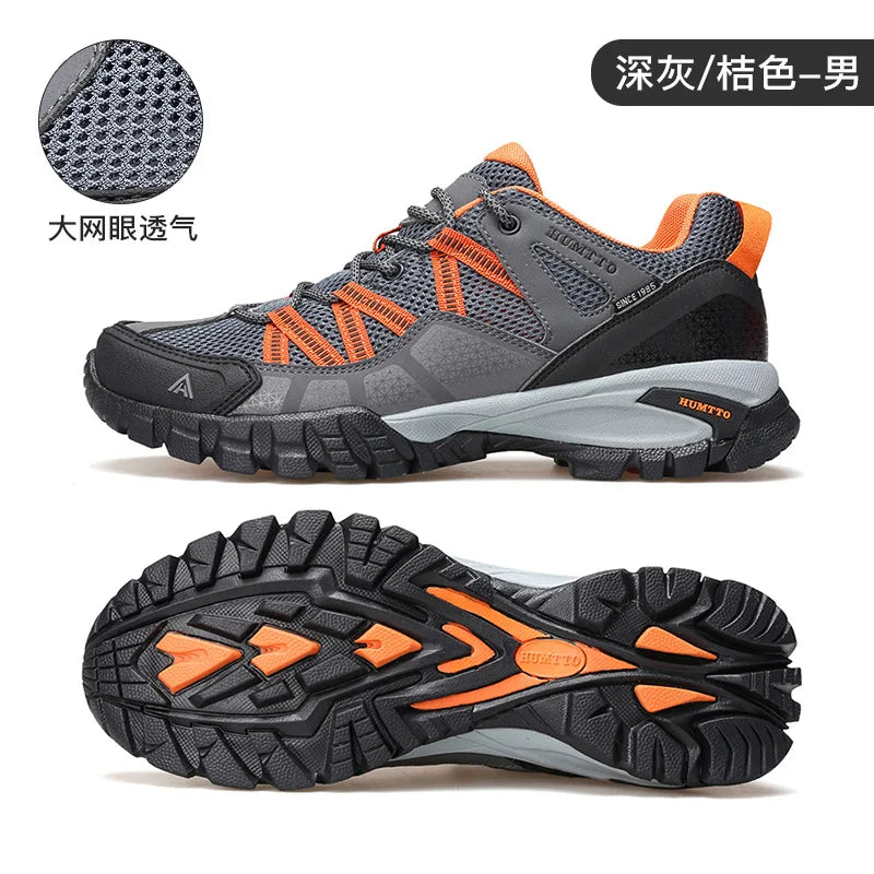 Men Lightweight Hiking Shoes Autumn Winter Breathable Mesh Casual Athletic Walking Sneakers Anti-slip Outdoor Trekking Footwear