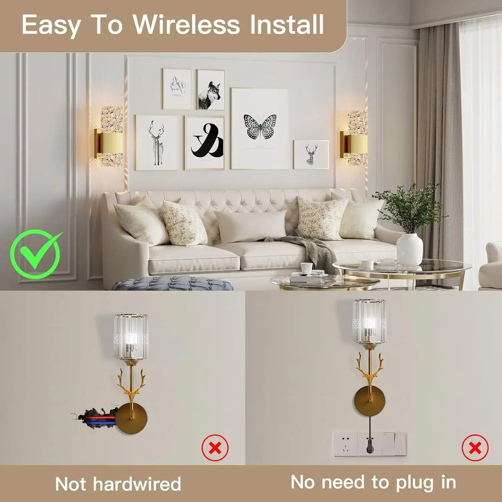 Battery Operated Wall Sconce Rechargeable Battery Powered 12000mAh Wall Light Indoor Not Hardwired Wall Lamp Fixtures for Bedroo