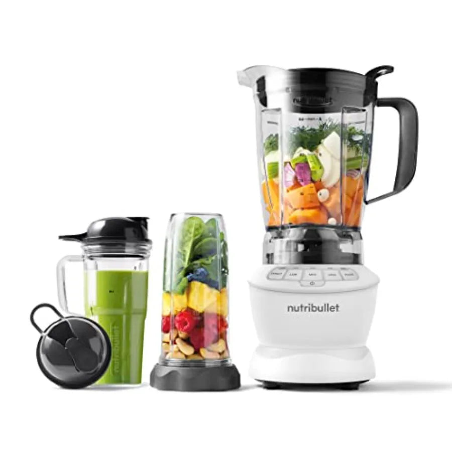 Full-Size Blender Combo 1200W Matte White Kitchen Appliance with Durable Plastic Body and Sleek Design for Smooth Blending