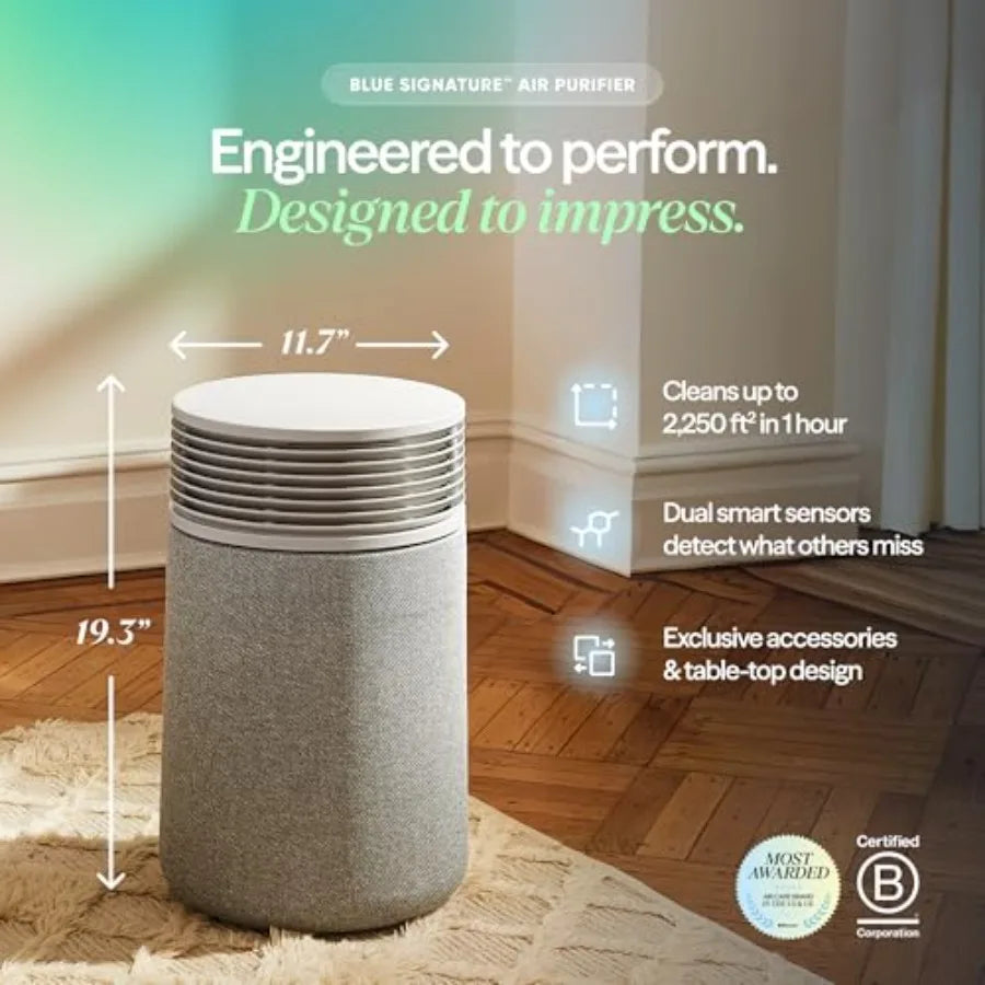 Blue Signature SP3i Air Purifier for Medium Rooms up to 498 sq ft HEPASilent Filtration WiFi Smart Control Auto Mode Odor Smoke