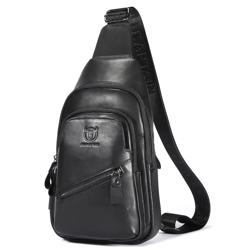 Vintage Leather Sling Bag Backpack for Men Crossbody Shoulder Chest Day Pack Backpacks