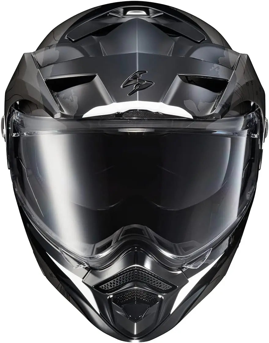 Modular Adventure Street Motorcycle Helmet with Bluetooth Ready Speaker Pockets DOT ECE Approved Topographic (White Medium)
