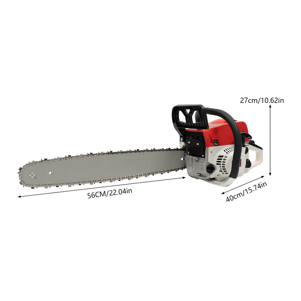 Professional 52cc Gas Chainsaw,2.0KW 7500rpm Power Beast,Ergo Grip & Safety Lock,Professional Wood Cutting Tool,Easy-Start Craft