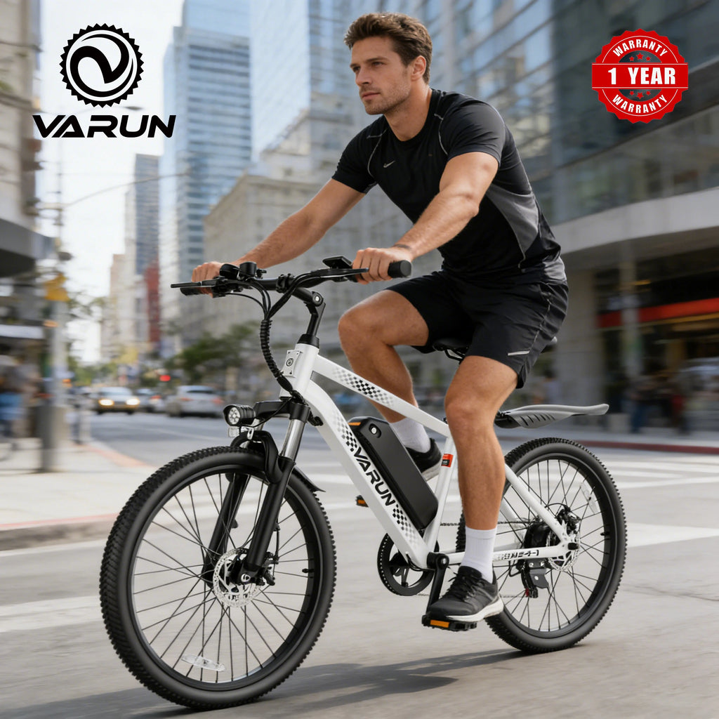 Varun M24-1 Adult Electric Bike,500W Peak Power,36V 7.8Ah Battery,24"Tire Commuter Electric Bike,20MPH,UL 2849,1 Year Warranty