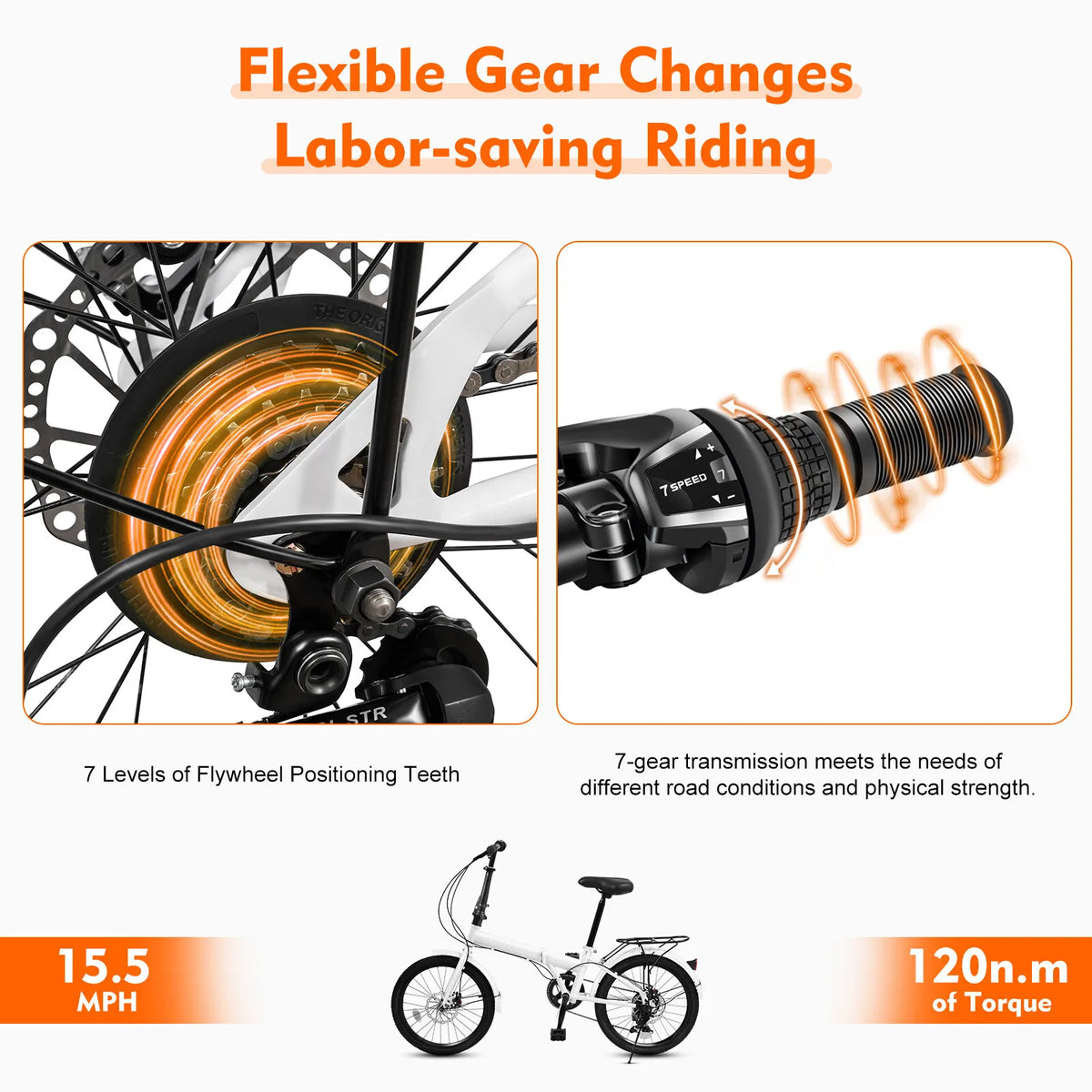 20 Inch Folding Bike 7 Speed Foldable Bicycle for Teens and Adults Lightweight City Commuter