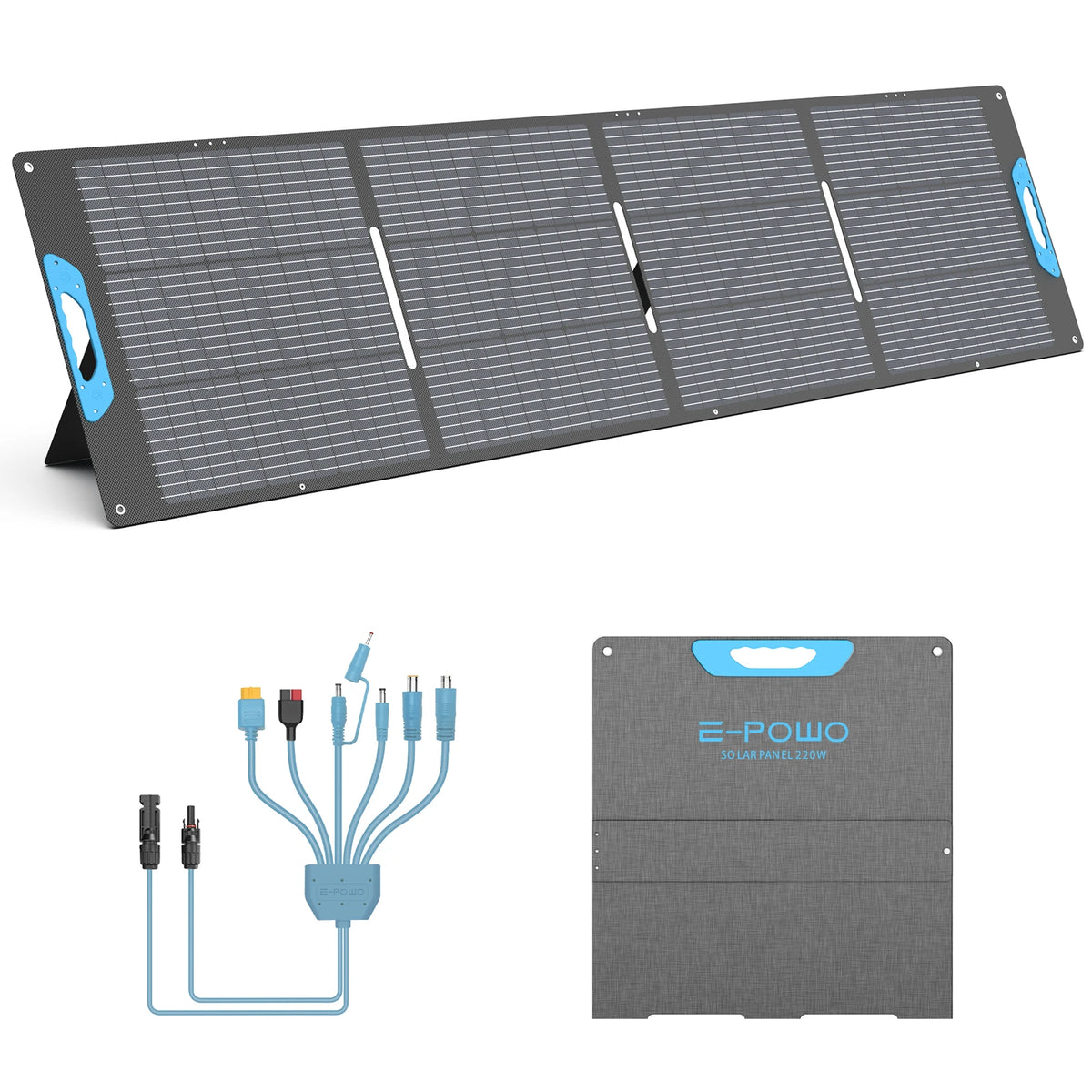 E-POWO Portable Solar Panel 800W 440W 400W 220W 110W ETFE Foldable Solar Charger for Power Station Camping RV Hurricane Phones