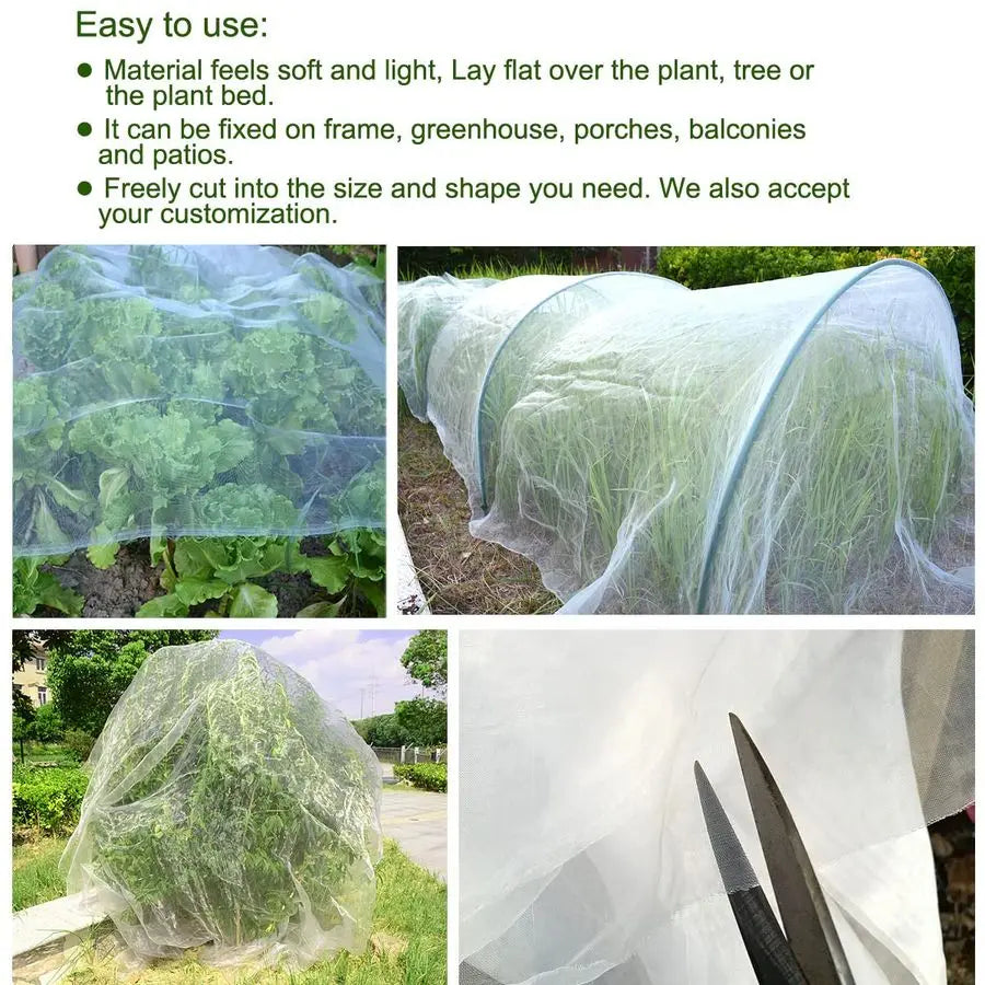 x 50Ft Mosquito Bug Insect Bird Fine Mesh Net Barrier Hunting Blind Garden Screen Netting for Protect Your Plant Fruits Flower