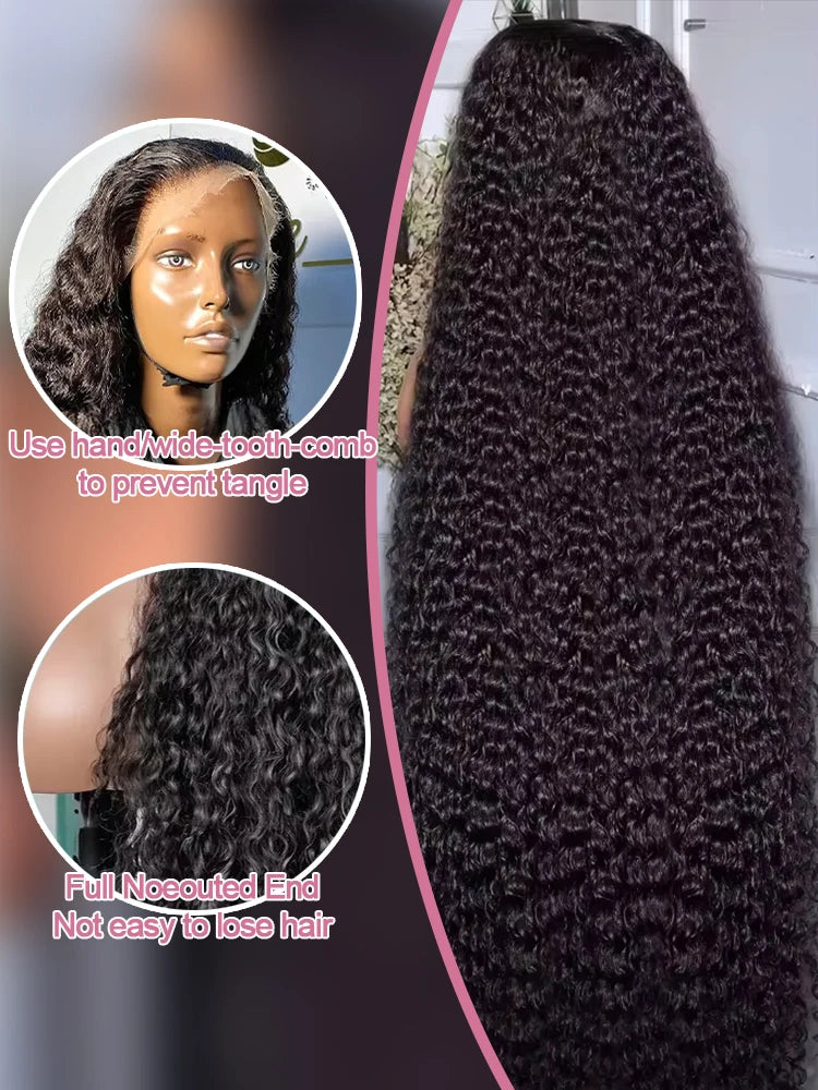 300% High Density 40 46inch Water Curly Human Hair Wigs 13x4 13x6 HD Lace Frontal Wigs Human Hair Deep Wave Frontal Wigs on Sale