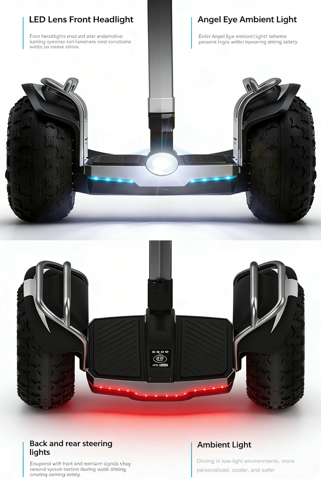 Readygo X60 plus Long Range 20 inch Fat Tire Electric Balance Scooter  Off-Road Ready Patrol Scooter