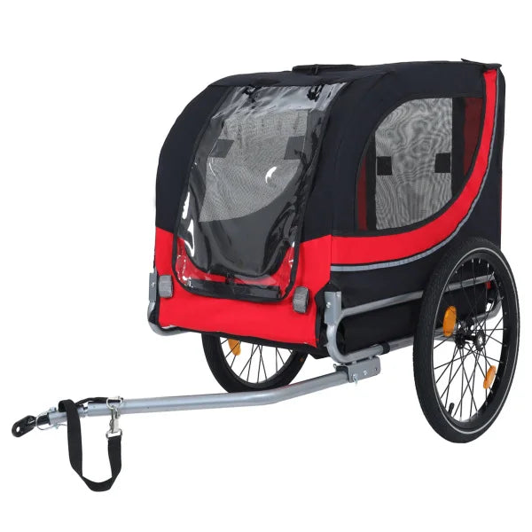 Large Folding Bike Trailer for Dogs – 66LB Capacity All-Terrain Pet Carrier, Durable Steel Frame for