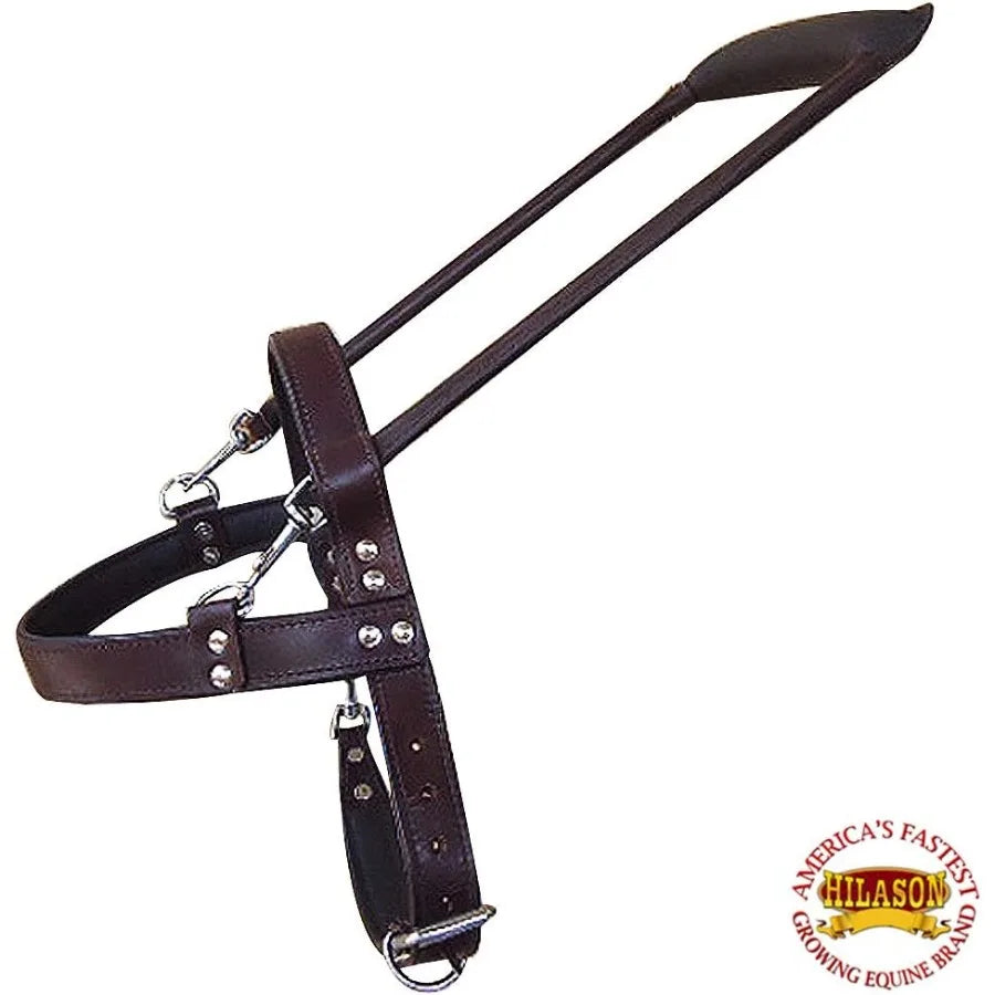 Guide Dog Harness Brown Padded Genuine Leather with Handle Adjustable Straps for Training and Mobility Assistance Breathable De