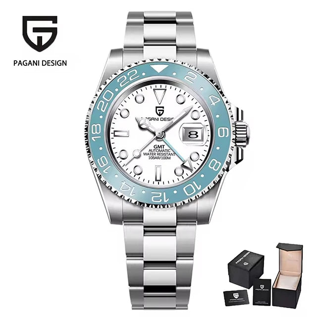 PAGANI DESIGN Gift Men's Watch GMT 40mm Mechanical Watch Top Brand Stainless Steel Waterproof Business Automatic Watches for Men