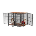 Heavy Duty Wooden Dog Crate Furniture Side Table,Pet Kennel with 4 Doors & Lock Latches for Small/Medium Dogs