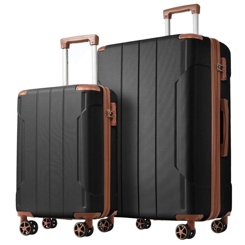 Hardshell ABS 2 Piece Expandable Luggage Set TSA Lock Spinner Wheels Travel Suitcase for Men Women