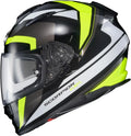 Ryzer Full Face Motorcycle Helmet with Pinlock Ready Shield with Integrated Speaker Pockets DOT ECE Approved Evolution (Hi-Viz-2