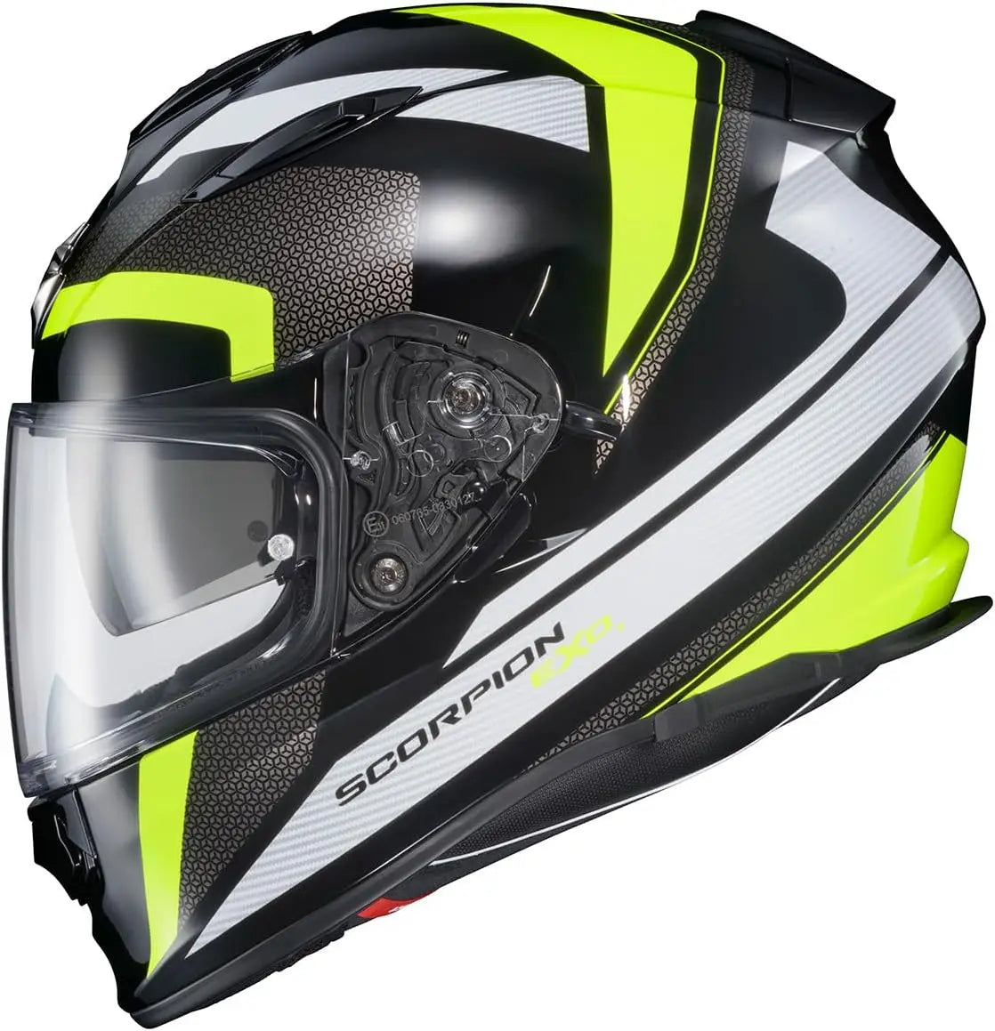 Ryzer Full Face Motorcycle Helmet with Pinlock Ready Shield with Integrated Speaker Pockets DOT ECE Approved Evolution (Hi-Viz-2