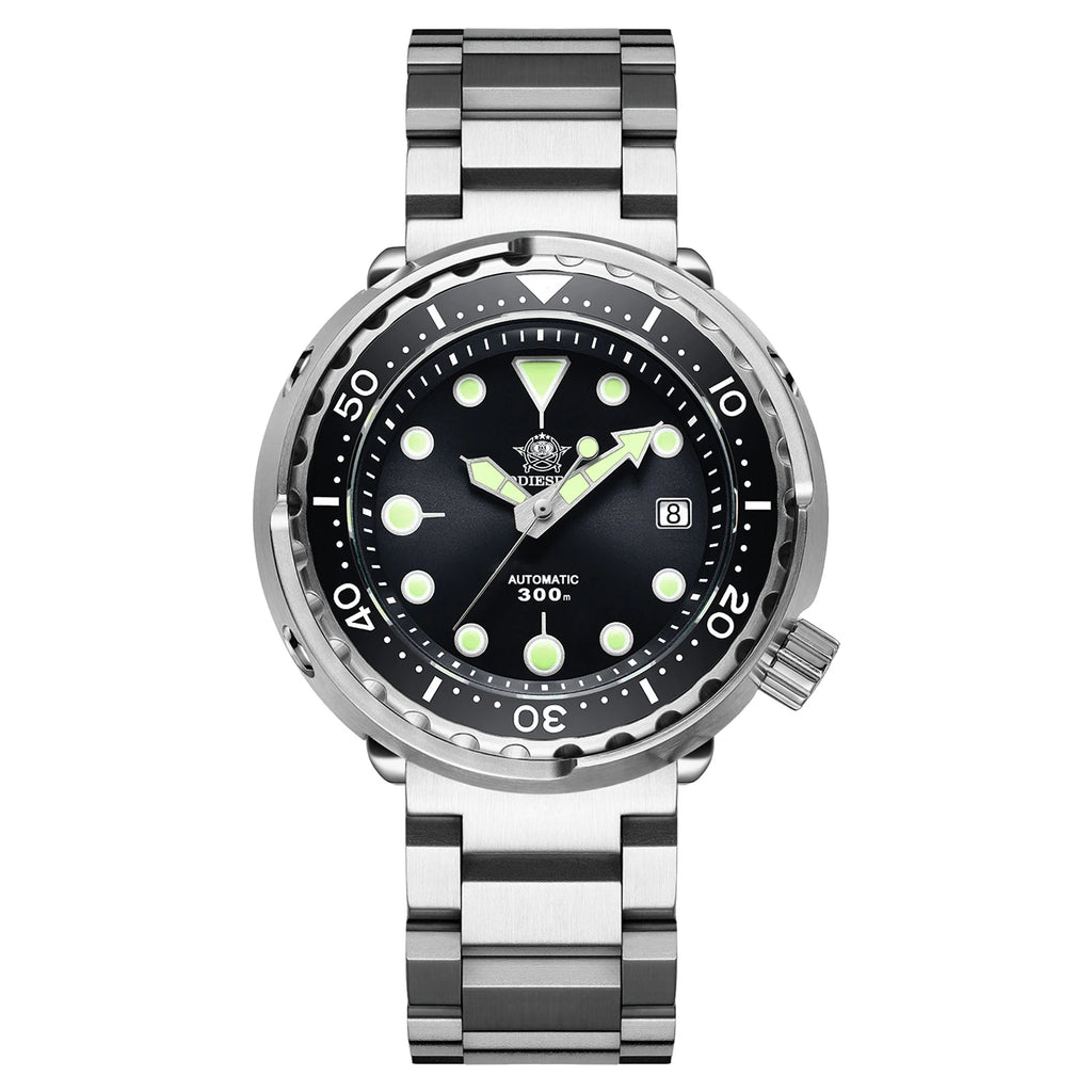 ADDIESDIVE Men's Luxury Diver's Watch 300m 316L Stainless Steel Super Luminous BGW9 Tuna Automatic Watch Men's Gift Clock AD2522
