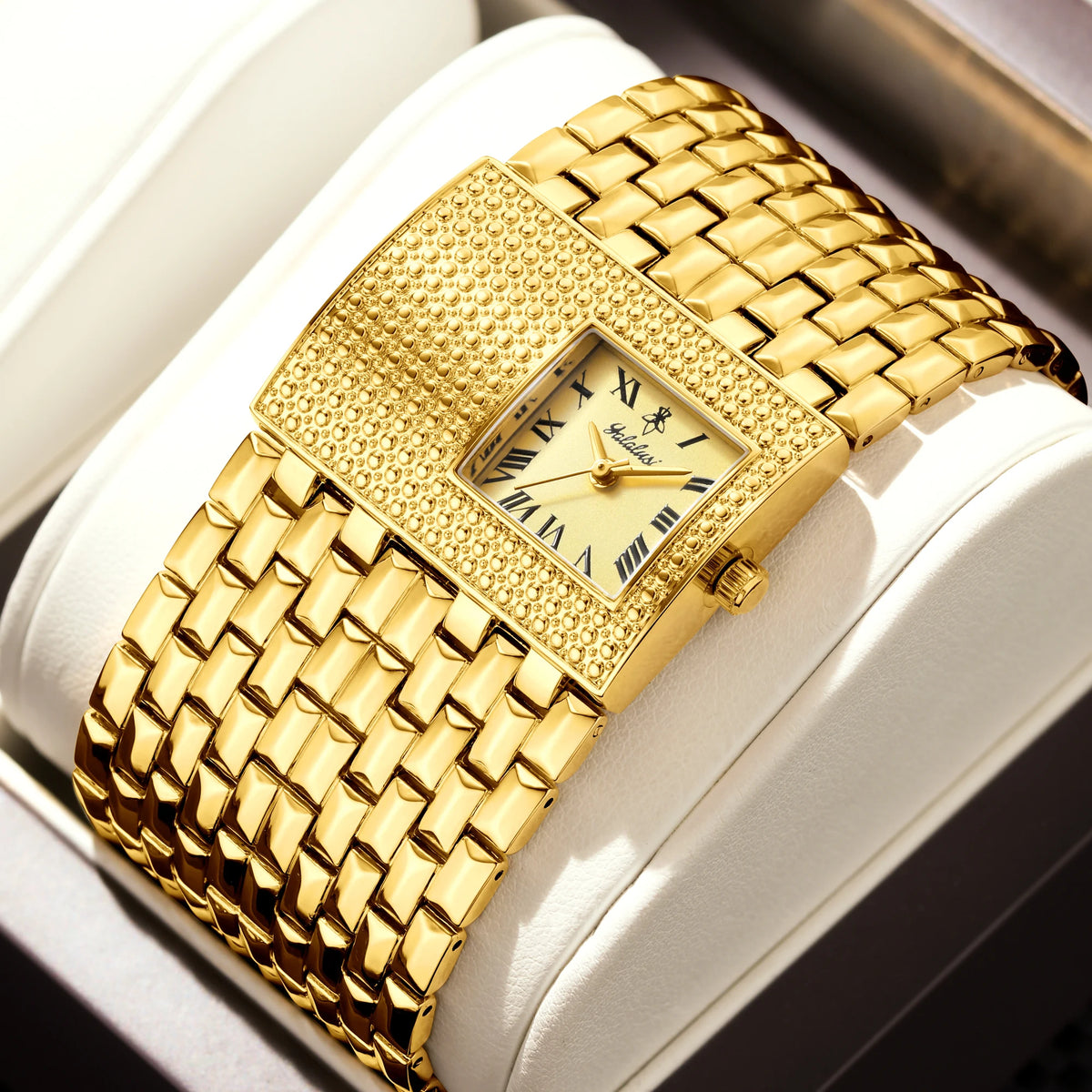 YaLaLuSi Women's Quartz Watch Sculpted Gold Color Elegant Gorgeous Style With Box Watch Remover 2026 Hot New Ion Plating