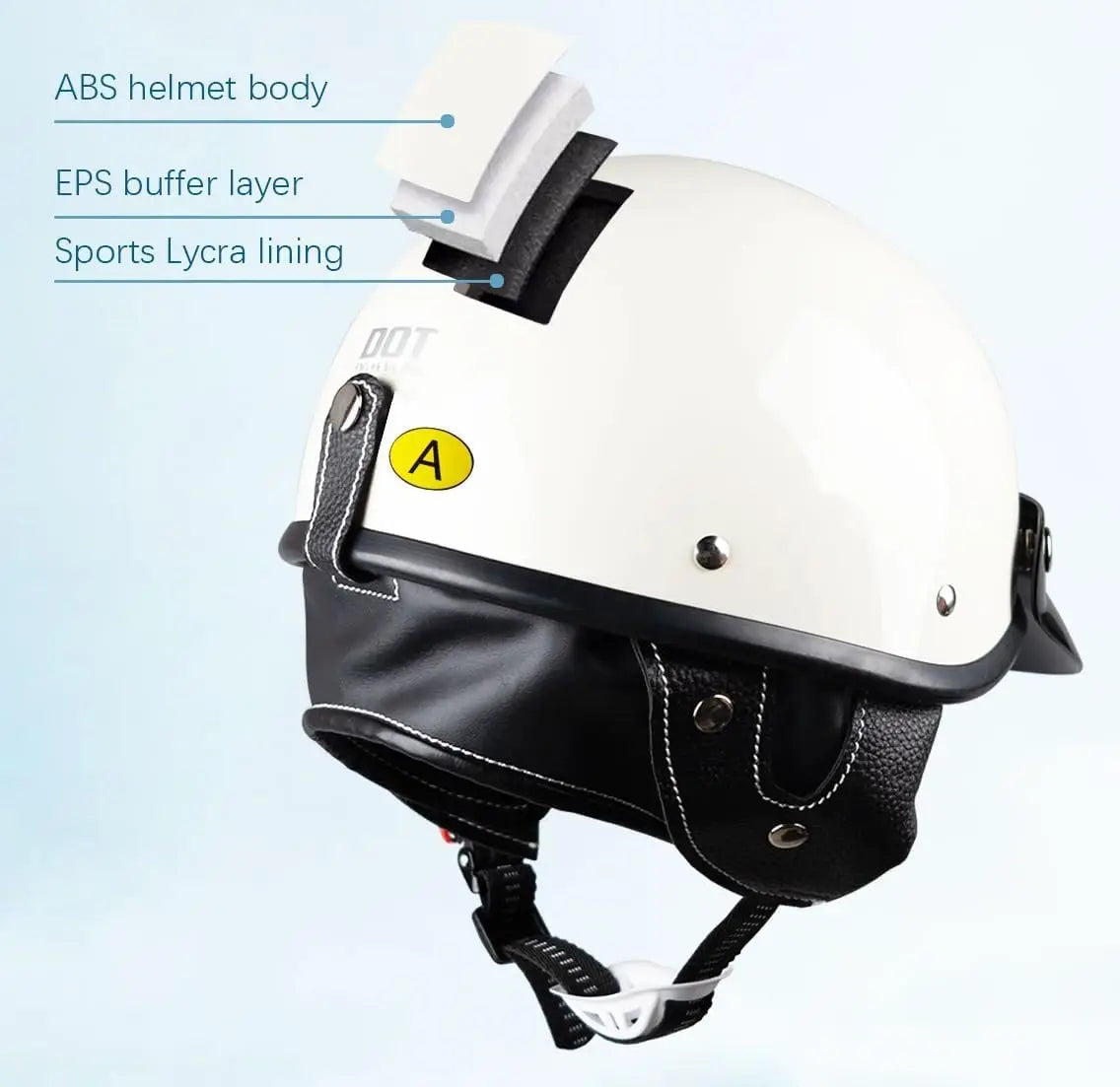Stylish Vintage Half Helmet – Lightweight Open Face with Breathable Liner, Retro Motorcycle Gear for Urban Riders
