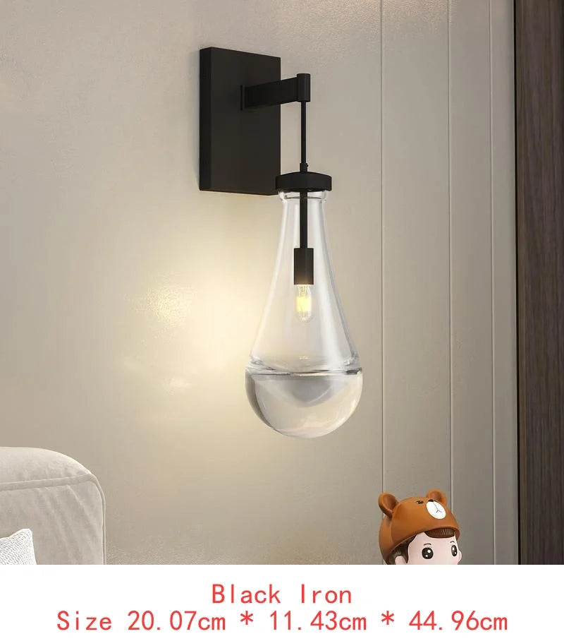 Modern Black Wall Sconces with Clear Glass for Bathroom, Living Room, Hallway, and Reception Desk - Stylish Wall Mounted