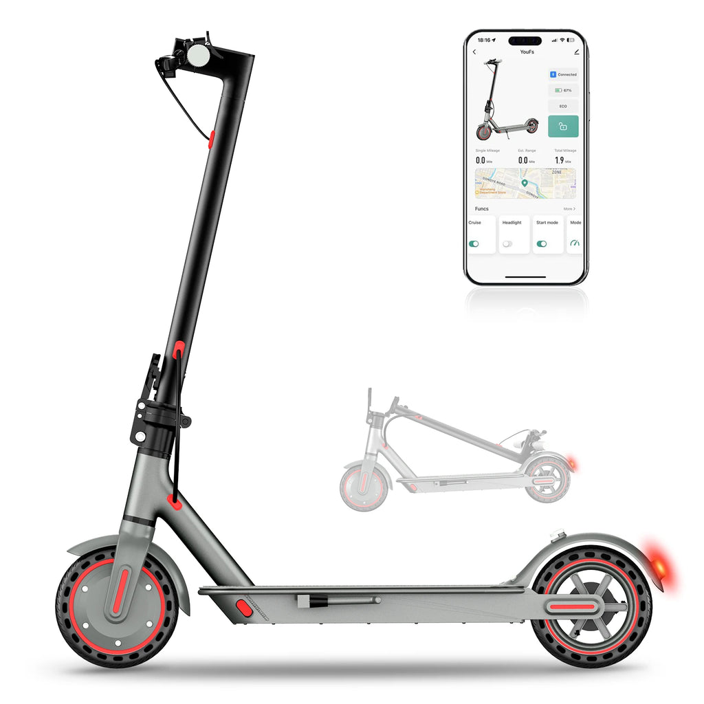 350W Motor Folding Electric Scooter For Adults 8.5'' Solid Tire 36V 7.8AH Battery Rang 15Miles Long Range APP Control