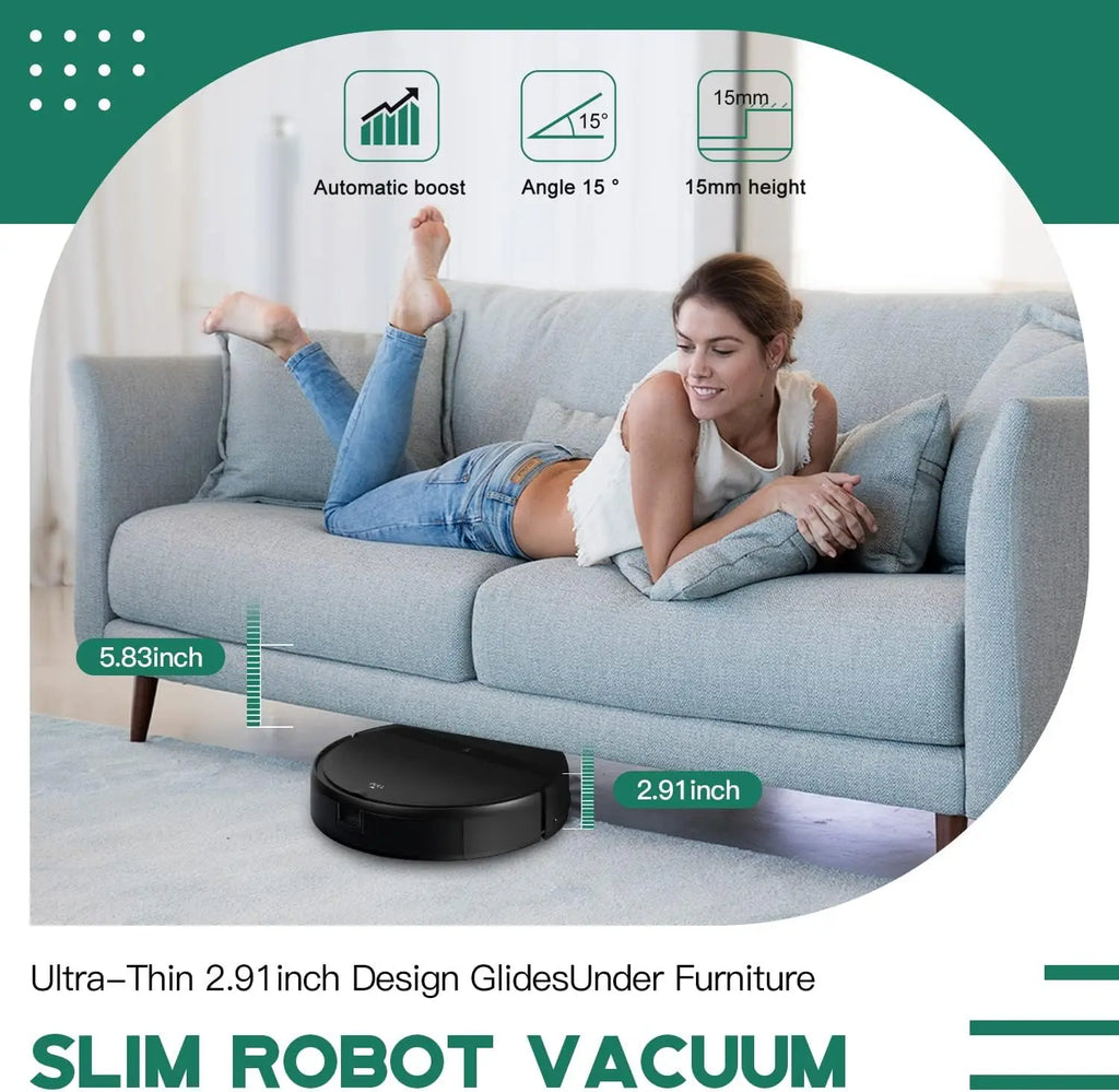 Robot Vacuum for Pet Hair, 2-in-1 Vacuum & Mop with Smart Avoidance, App Control, Ultra-Slim and Quiet