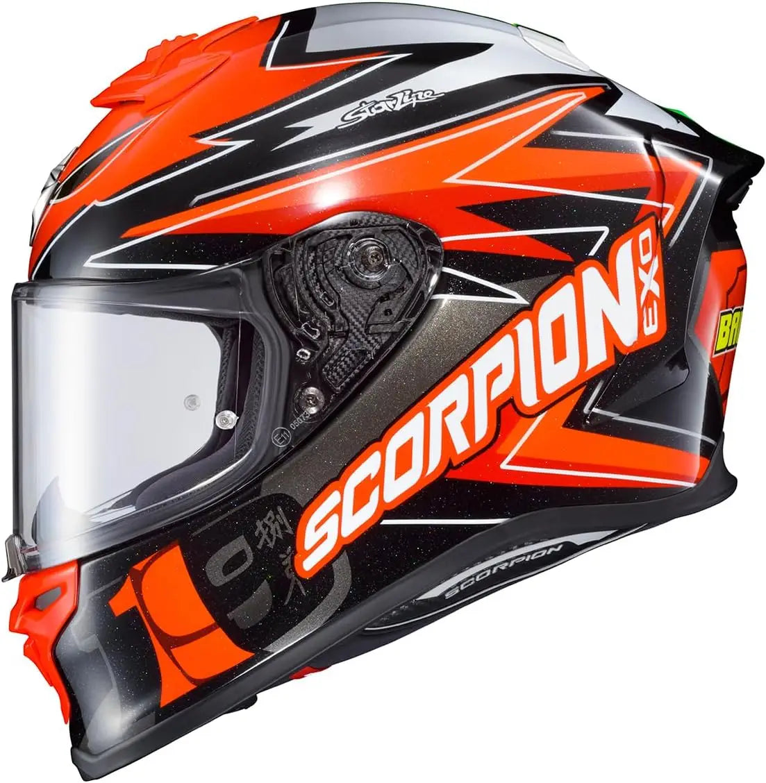 R1 Air Full Face Adult Motorcycle Helmet with Pinlock Race Ready Shield Bluetooth Speaker Pockets DOT ECE Bautista (Red/Black/Wh