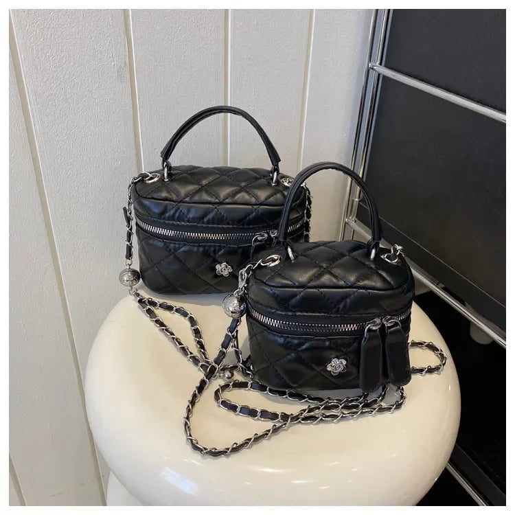 Designer Mini Shoulder Purse Lingerie Embroidery Line Small Square Female 2025 New Fashion Chain Crossbody Luxury Handbag Cosmet