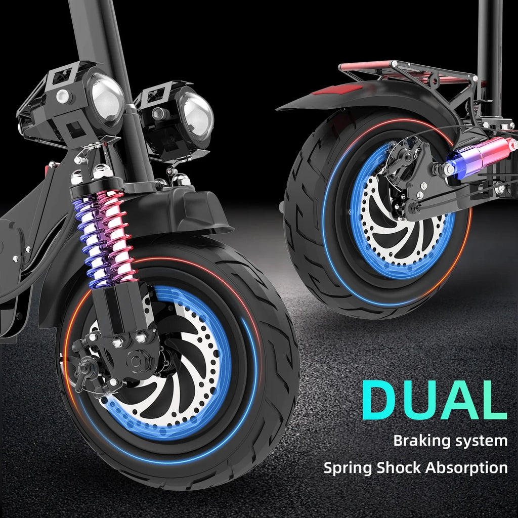 X500 Foldable Adult Electric Scooter, 48V 2000W Dual Motor, 40MPH Max Speed, 40 Miles Range, Dual EABS Disc Brakes, LCD Display