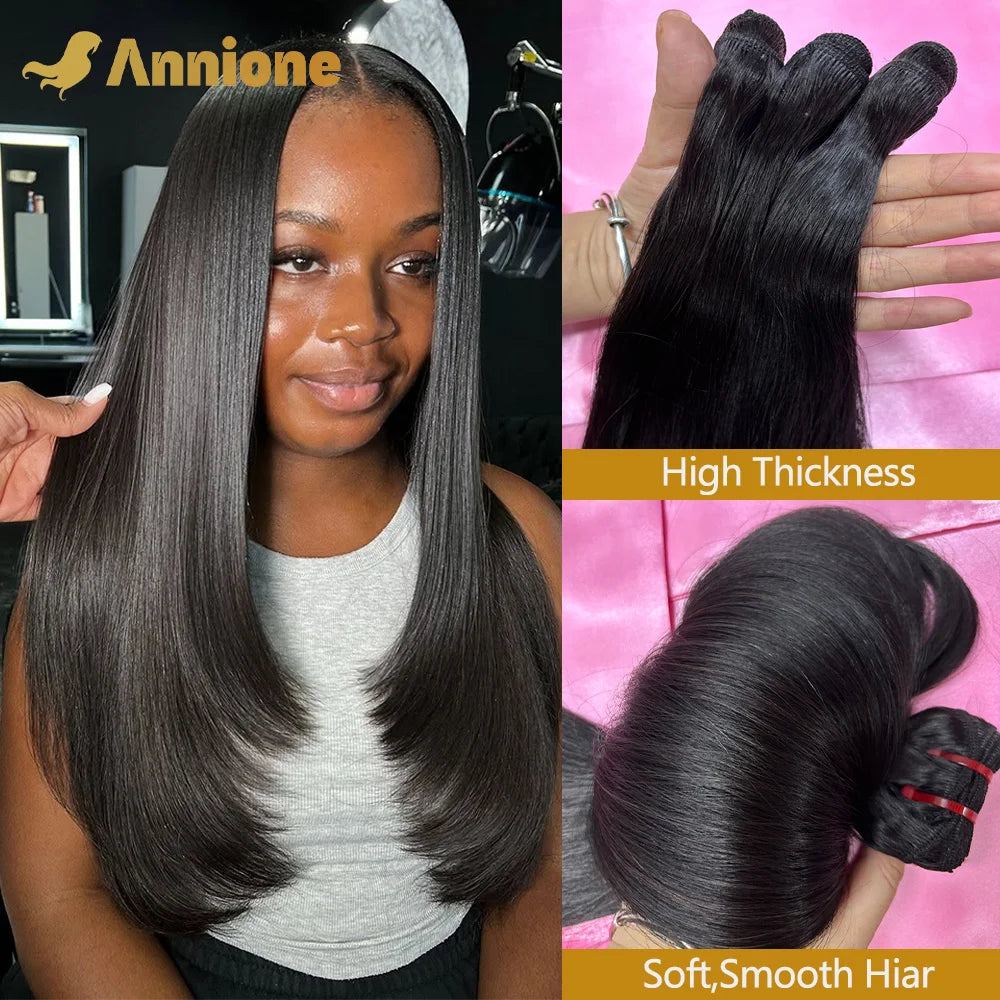 Raw Hair Bundles 100% Human Hair 15A Double Drawn Vietnamese Raw Hair Straight Human Hair Bundles Unprocessed Virgin Hair Bundle