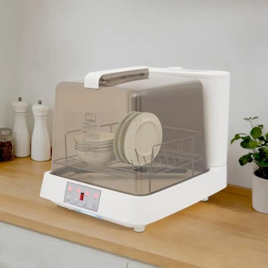 800W Compact Built-in Dishwasher with 6L Water Tank for 4-5 Set Tableware 360 Rotating Cleaning 3 Wash Programs Ideal for Small