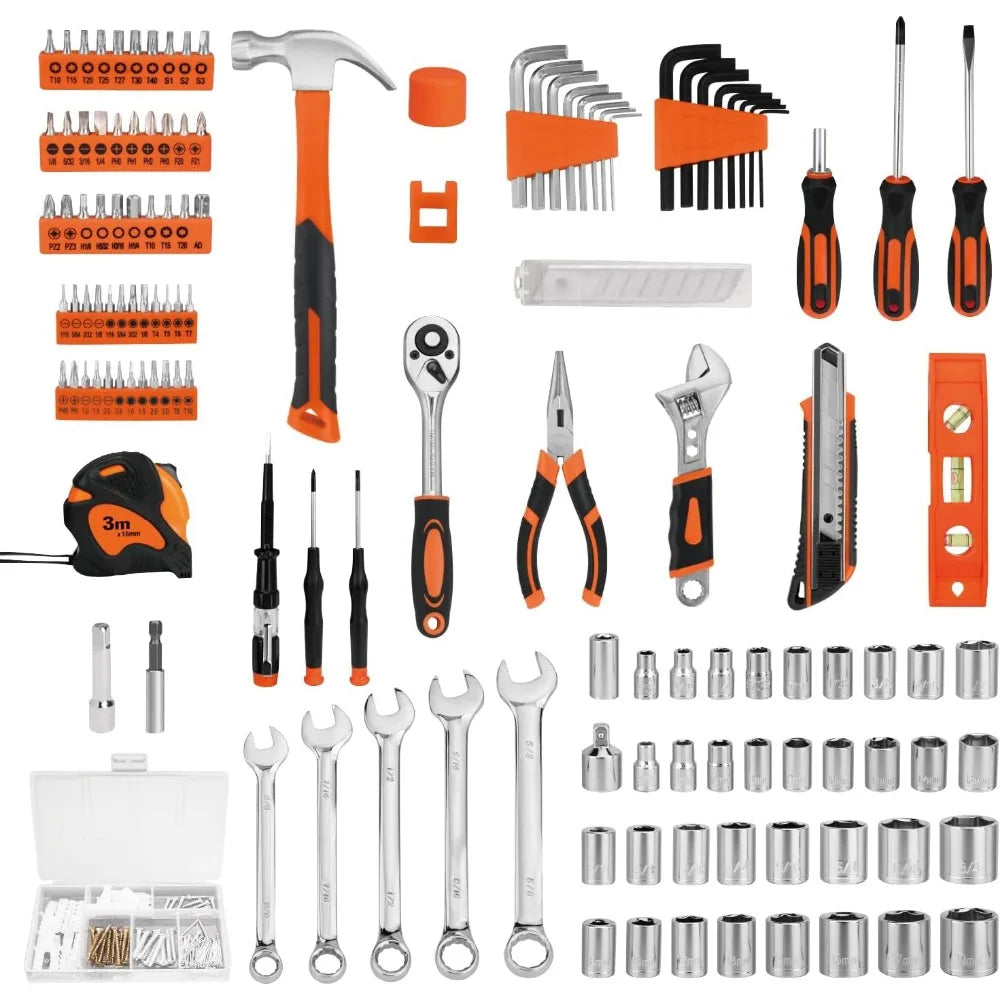 Complete 248 Piece Home Tool Kit for DIY Repairs and Household Projects