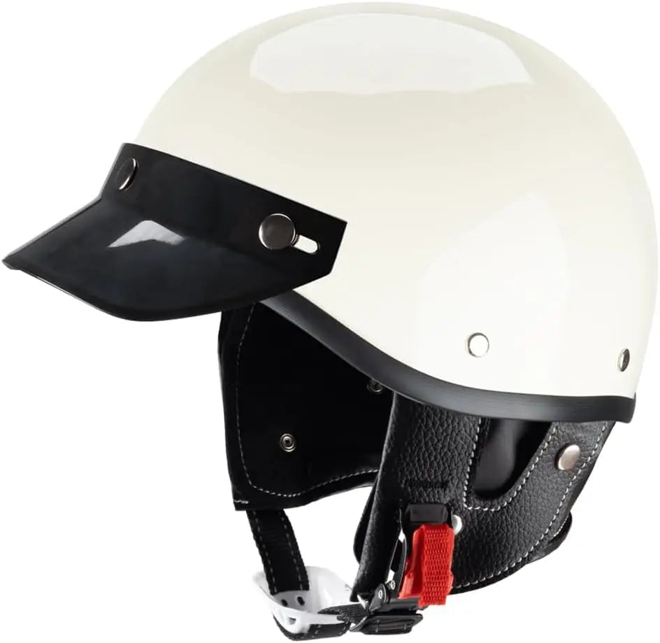 Stylish Vintage Half Helmet – Lightweight Open Face with Breathable Liner, Retro Motorcycle Gear for Urban Riders