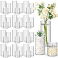 36 Pcs Plastic Cylinder Vases Tall Plastic Flower Vases for Centerpieces Hurricane Candle Holder for Home Wedding Office Party F