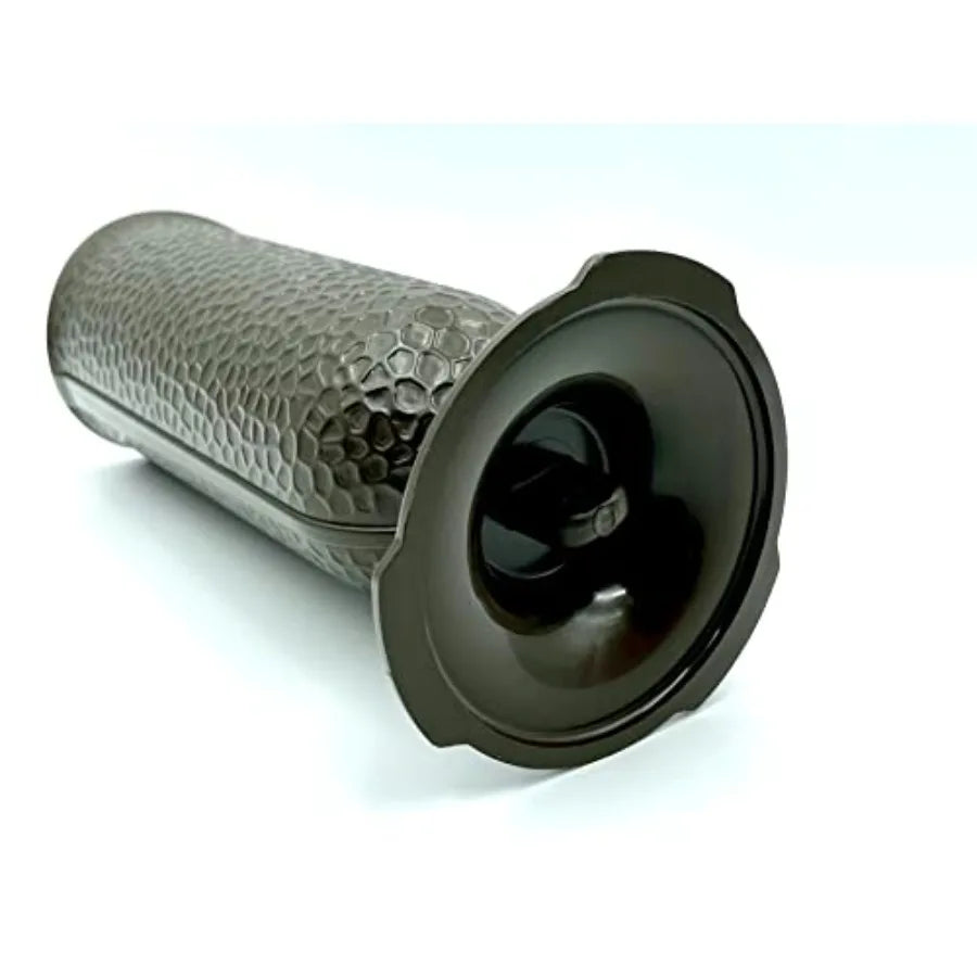 ' Ionic Vase - Replacement Cemetery Flower Vase - 4" D Base with 3 Flanges to Lock-in. Dark Brown Plastic Replica Not Bronze Qu