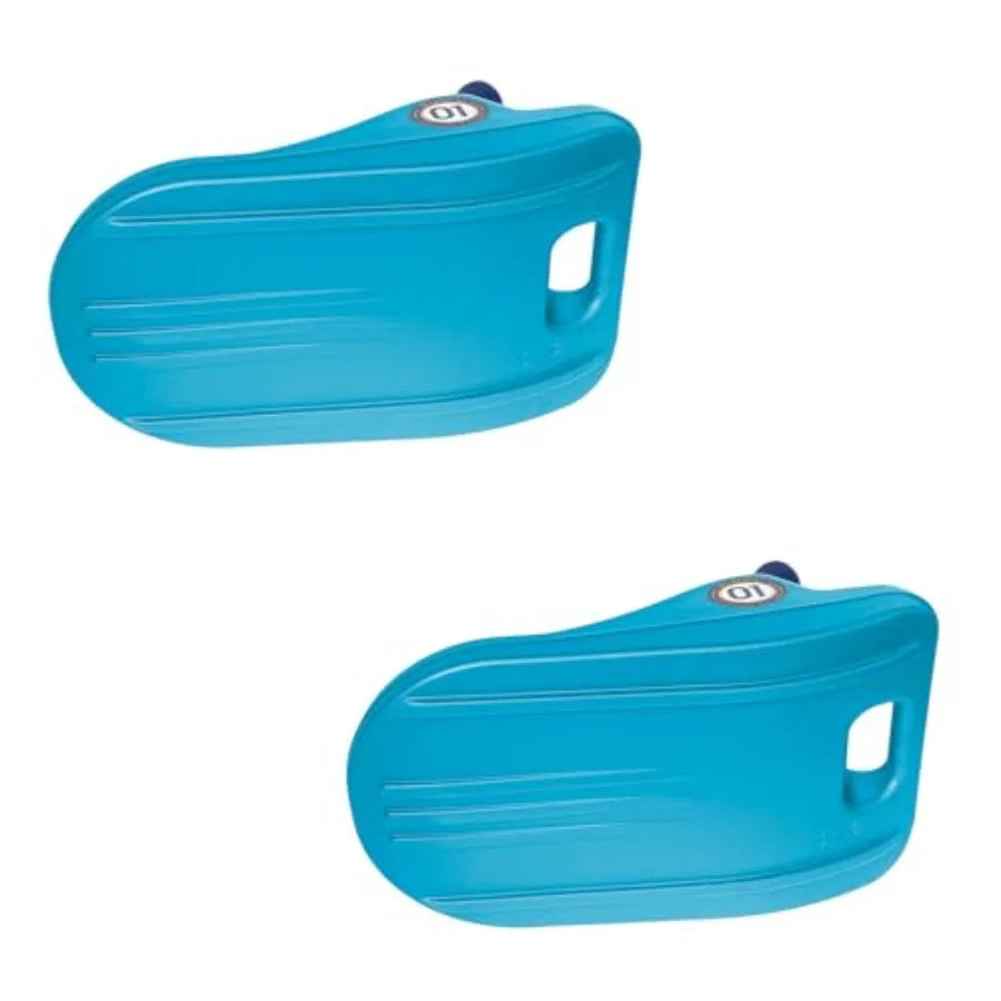 Freestyle Mini Luge Snow Sled – Made in USA – Lightweight Steerable Sit-Down Racer (Aqua Blue, 2 Pack)
