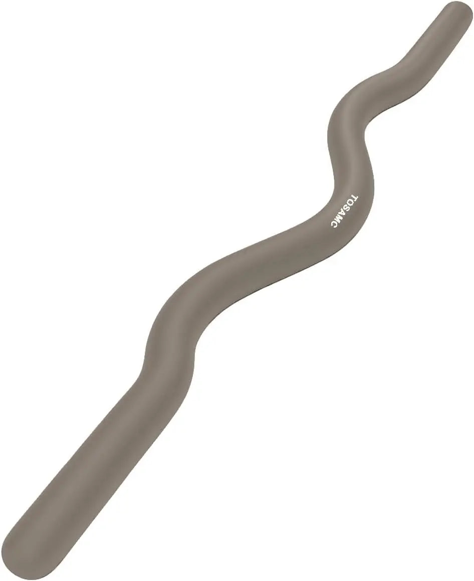 Weighted EZ Curl Bar for Yoga, Pilates and Strength Training, Solid Steel, Soft Silicone Surface for Body Toning