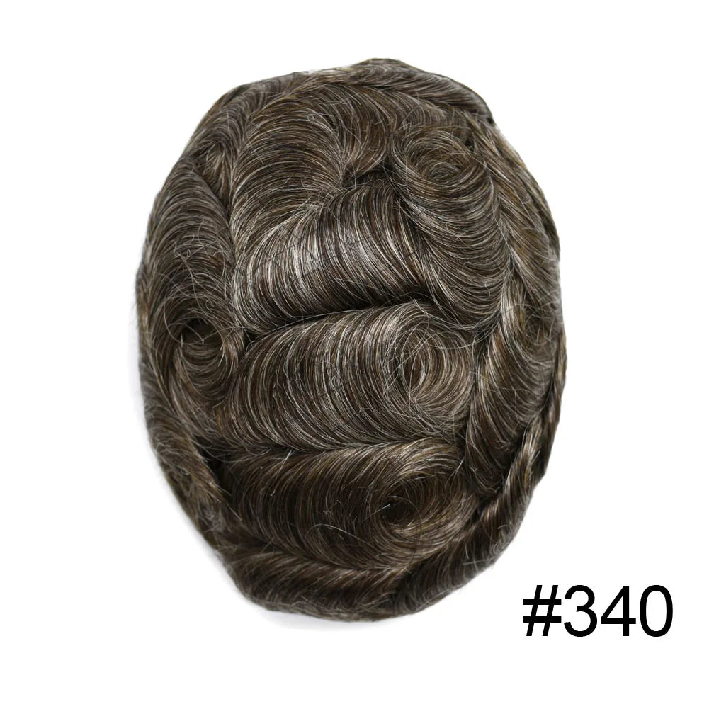 Mens Toupee Full Poly 0.10mm Injection Pu Human Hair System Hairpieces Male Hair Prosthesis Male Wig for Hair Loss Solution